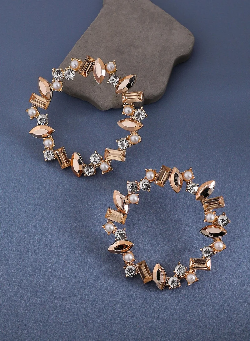 SOHI Crystal Artificial Hoop Earring Jewellery