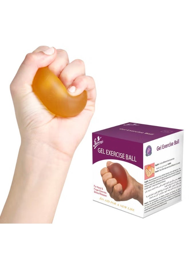 Flamingo Gel Exercise Ball for Hand, Grip Muscle Strengthening,Stress Relief, Arthritis, Finger, Wrist, Carpal Tunnel & Pain Relief | Color- Soft-Yellow | Size-Universal