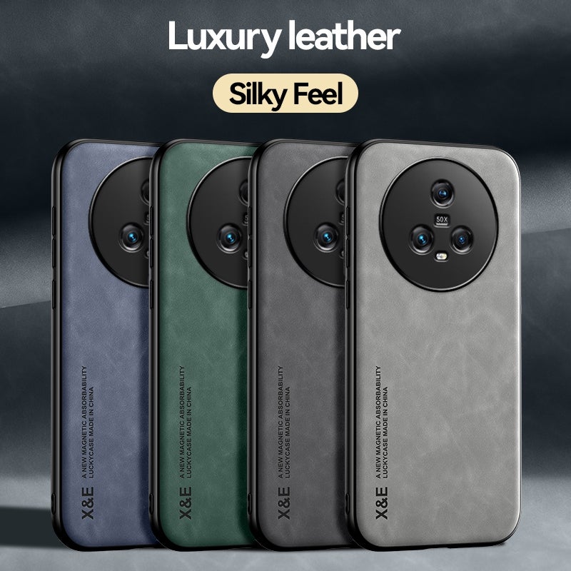 HuHa Case Cover For Honor Magic5 / Magic5 Pro Lamba Skin Feel Magnetic Leather Phone Case(Light Grey) - Image 3