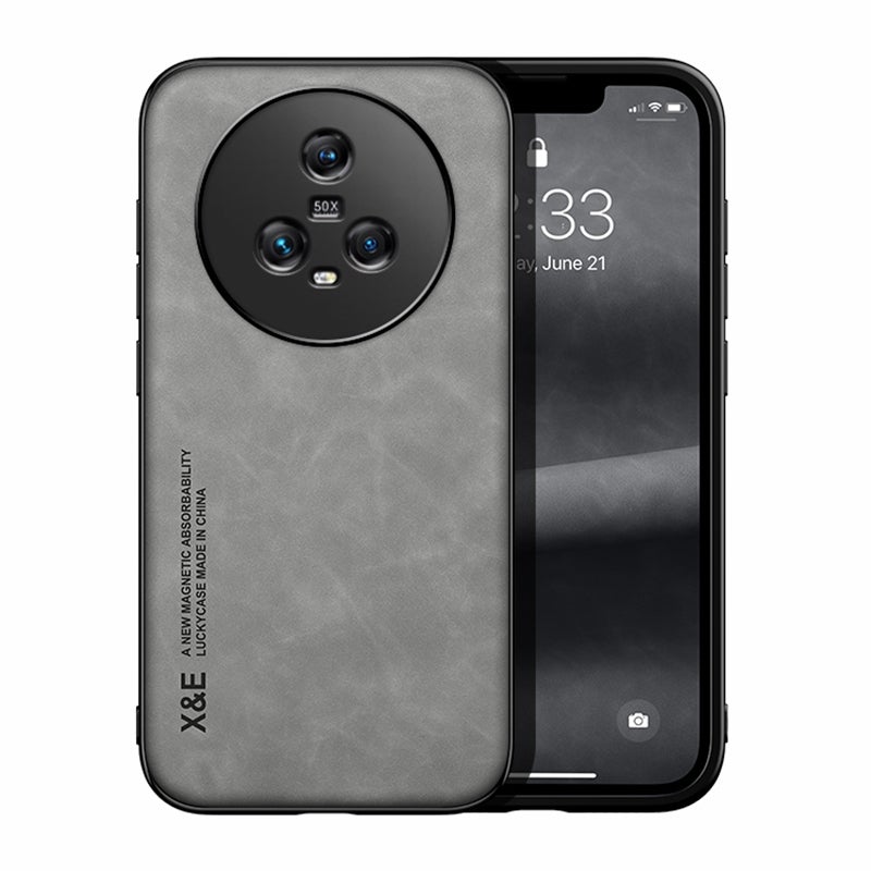 HuHa Case Cover For Honor Magic5 / Magic5 Pro Lamba Skin Feel Magnetic Leather Phone Case(Light Grey) - Image 1