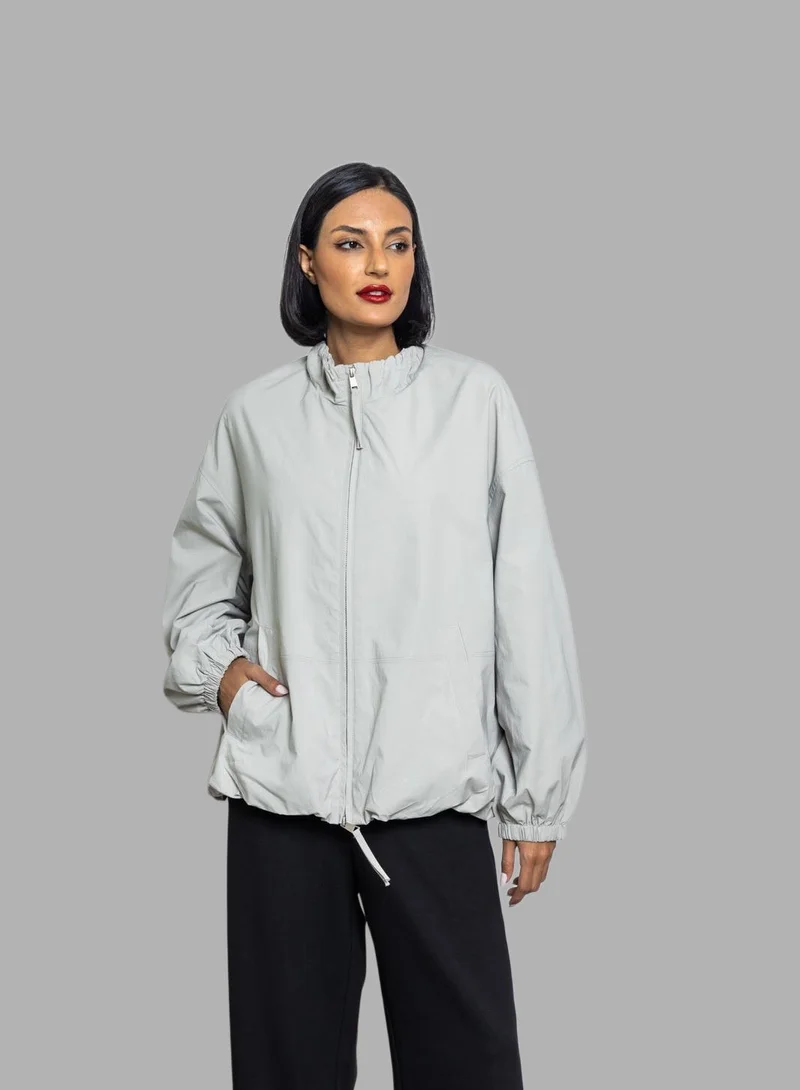 Bond Sport Lightweight Jacket with Zip Closure – Light Grey