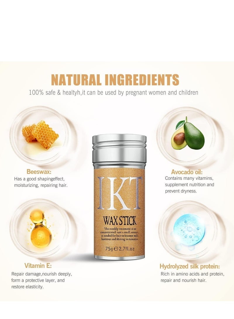 اي كي تي شمع تصفيف الشعر على شكل عصا لتنعيم الشعر المستعار، حل تصفيف غير دهني للشعر المتطاير، وحواف الشعر، والتجعد - 75 غرام أو 2.7 أونصة سائلة - Image 2