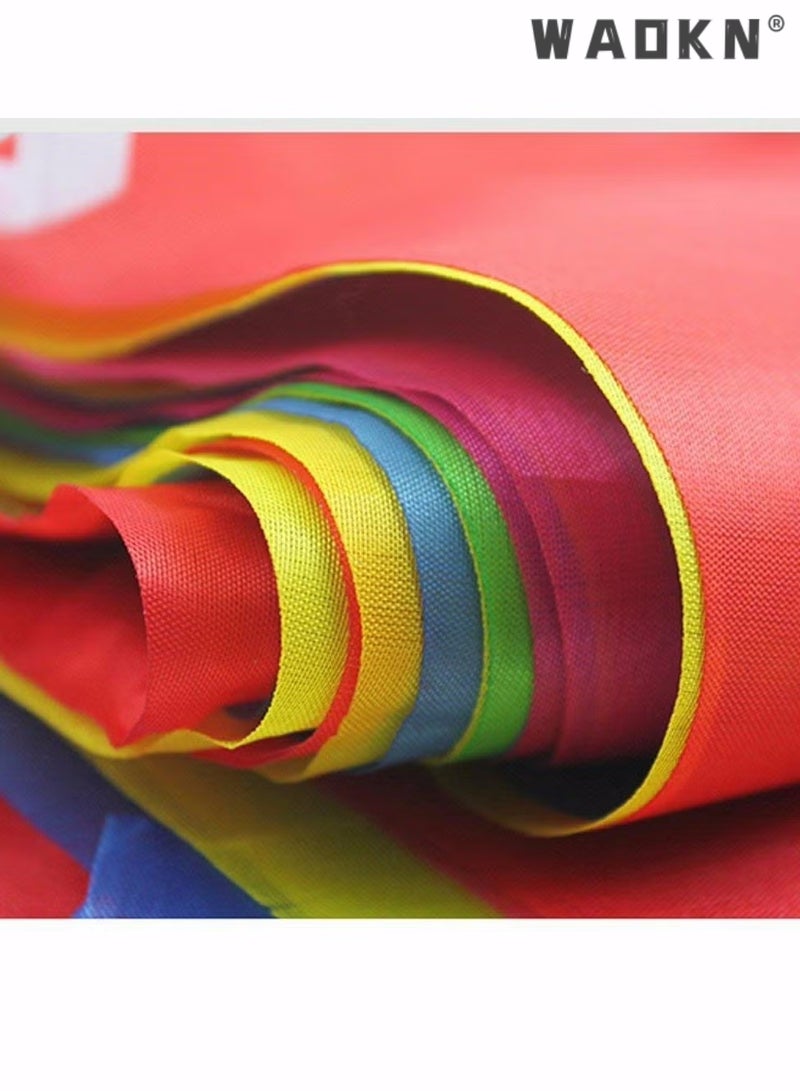 WAOKN 100M Bunting Banner, Multicolor Flag Banners with 150 pcs Triangle Flags, Nylon Fabric Bunting Banners for Birthday, Wedding, Outdoor, Indoor Activity, Party Decoration Home Decorations - Image 4