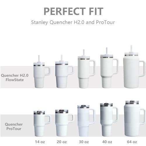 Dreamfocus 14 oz Leak Proof Flip Straw Lid Replacement for Stanley 14 oz Quencher H2.0 and ProTour Tumbler - Image 2