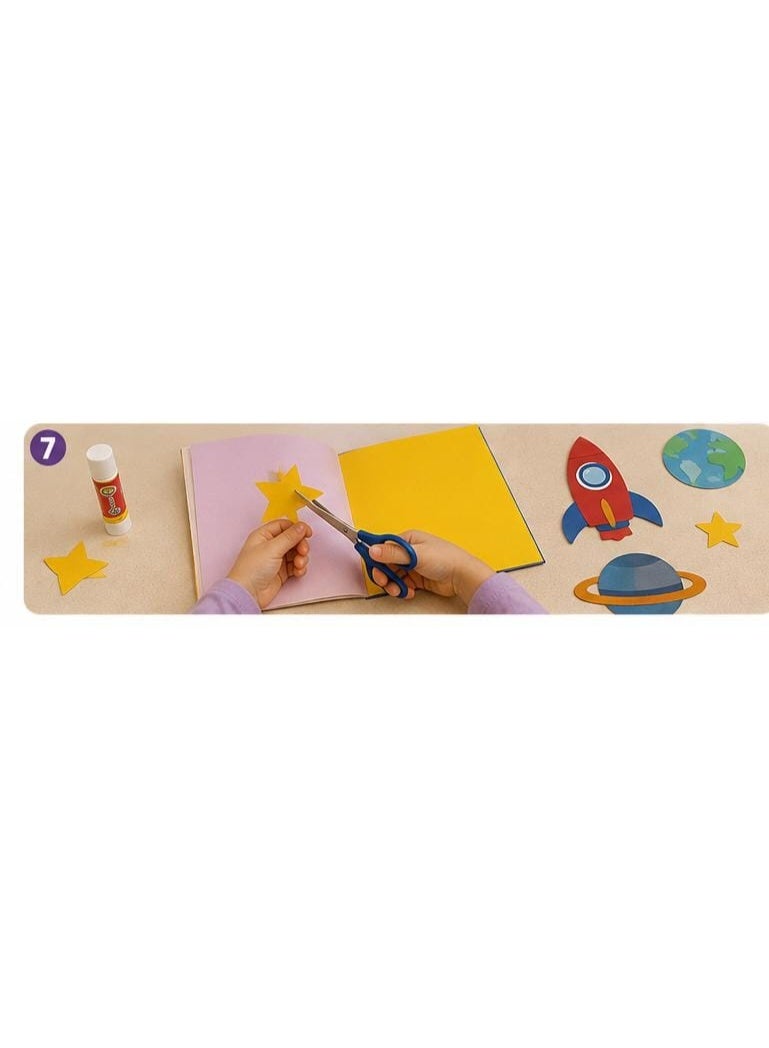 Kids' cut-and-paste paper set, 5 pieces in different colors for arts and school activities - Image 2