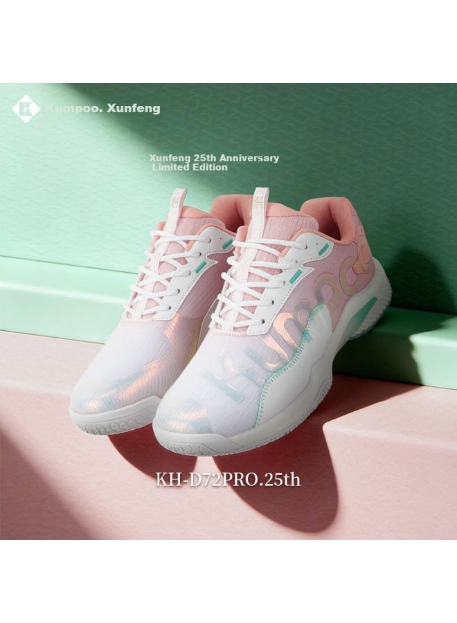 Kumpoo 25th Anniversary Limited Edition Badminton Shoes Anti-twist Non-slip Wear-resistant Training Shoes Kh-d72pro.25th White Pink Size 40 - Image 1