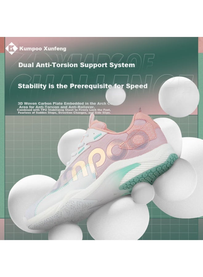 Kumpoo 25th Anniversary Limited Edition Badminton Shoes Anti-twist Non-slip Wear-resistant Training Shoes Kh-d72pro.25th White Pink Size 40 - Image 2