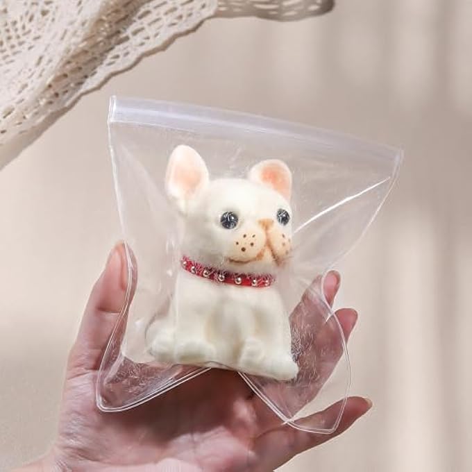 Anboor Squishies Toys for Dogs - Soft Cream Yellow Dog Squishies Toy for Kids and Adults, Cute Realistic Sensory Fidget Toy with Collar (4.1 inch) - Image 1