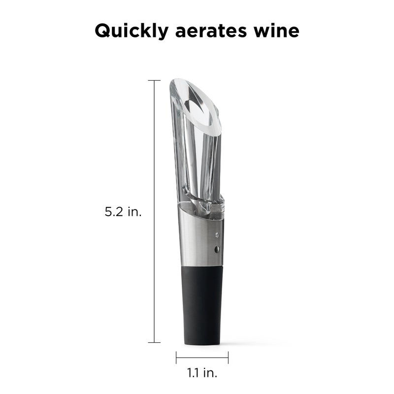 Rabbit W6127 Wine Aerator and Pourer, Clear and Stainless Steel Design, Easy to Use for Enhancing Wine Flavor and Smooth Pouring - Image 2