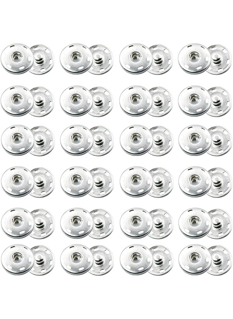 Dreamlover Dreamlover 10mm 50 Sets Silver Snap Button Fastener Sew on Snap Buttons Press Button for Sewing Clothing Art and Crafts Spring Press Studs Popper Button Rust Proof� (Pack of 50 Snap Buttons)  - Image 1