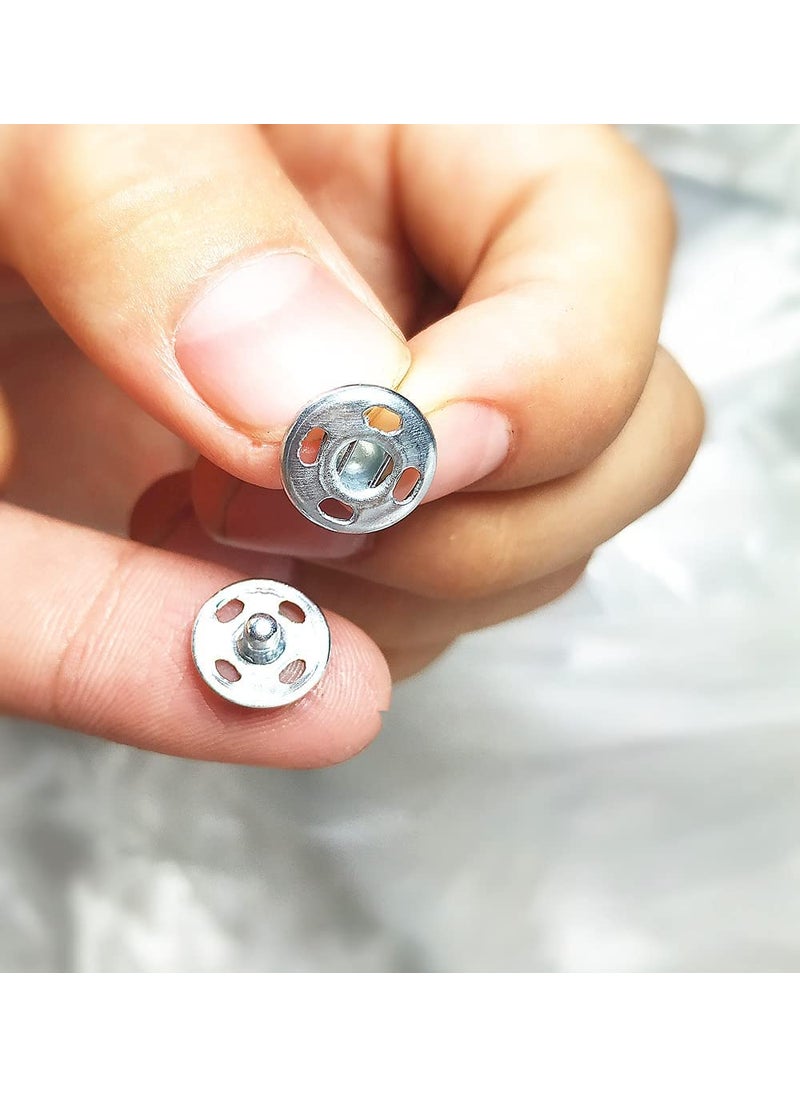 Dreamlover Dreamlover 10mm 50 Sets Silver Snap Button Fastener Sew on Snap Buttons Press Button for Sewing Clothing Art and Crafts Spring Press Studs Popper Button Rust Proof� (Pack of 50 Snap Buttons)  - Image 3