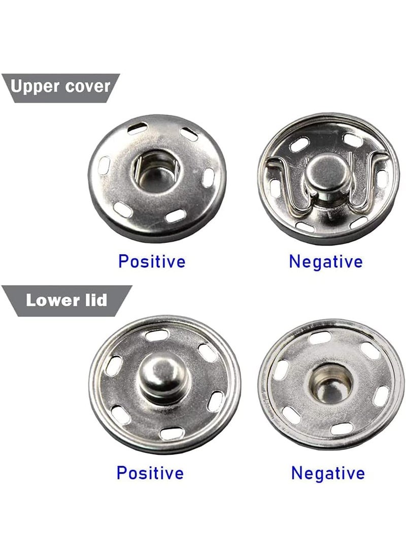 Dreamlover Dreamlover 10mm 50 Sets Silver Snap Button Fastener Sew on Snap Buttons Press Button for Sewing Clothing Art and Crafts Spring Press Studs Popper Button Rust Proof� (Pack of 50 Snap Buttons)  - Image 5