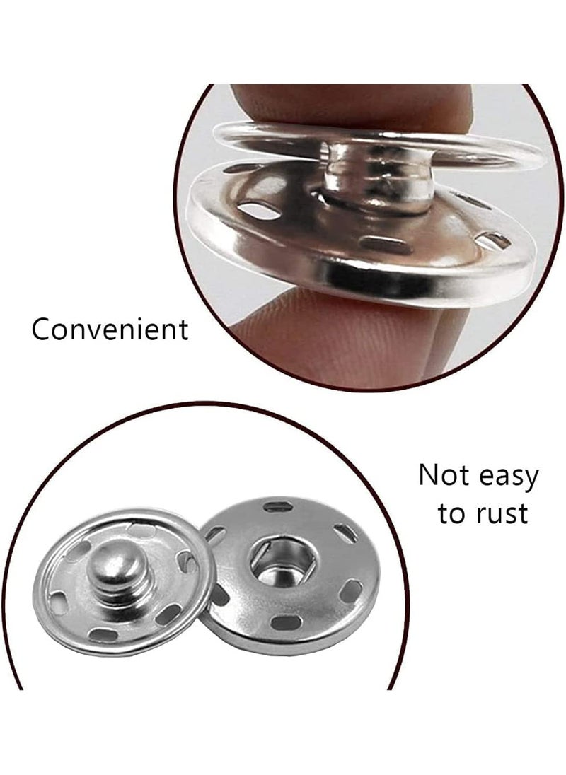 Dreamlover Dreamlover 10mm 50 Sets Silver Snap Button Fastener Sew on Snap Buttons Press Button for Sewing Clothing Art and Crafts Spring Press Studs Popper Button Rust Proof� (Pack of 50 Snap Buttons)  - Image 4