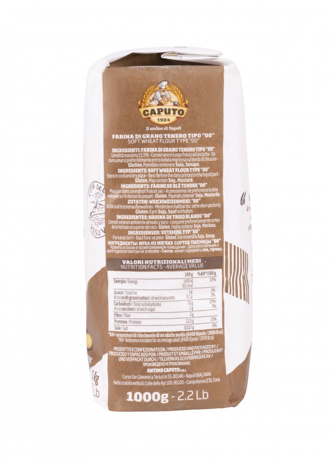 00 Antimo Caputo Pasta & Gnocchi Flour 2.2 Lb Bag- Italian Double Zero Grain Type - Extracted Wheat Blend - All Natural for Pasta Fresca Dough (2.2LB Bag)
