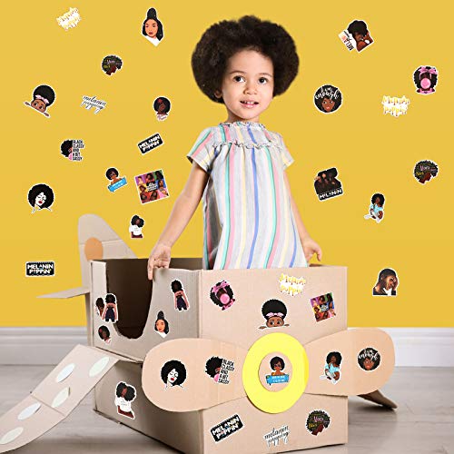 Zonon 100 Pieces Melanin Stickers Black Girl Pop Singer Laptop Decal for Computer Water Bottles Skateboard Graffiti Patches, Trendy Waterproof Vinyl Stickers for Teens(Stylish) - Image 5