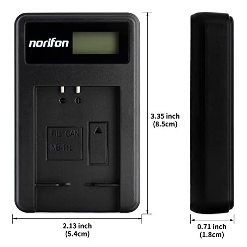 Norifon NB-11L LCD USB Charger for Canon IXUS 132, 150, 155, 160, 170, 275 HS, PowerShot A2300, A2500, A2600, PowerShot ELPH 110 HS, 115 is, 130 is, 320 HS Camera and More - Image 5