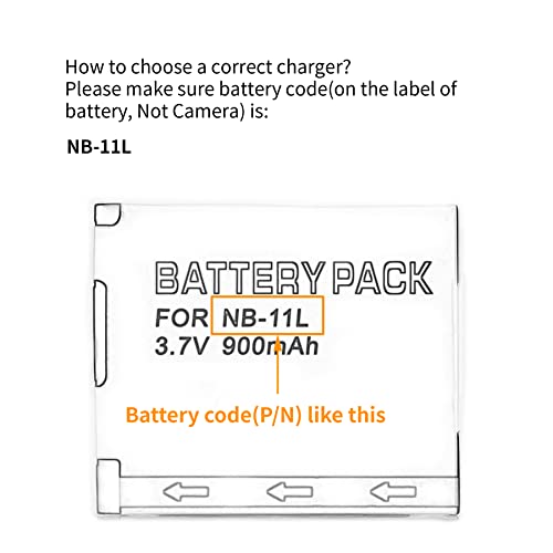 Norifon NB-11L LCD USB Charger for Canon IXUS 132, 150, 155, 160, 170, 275 HS, PowerShot A2300, A2500, A2600, PowerShot ELPH 110 HS, 115 is, 130 is, 320 HS Camera and More - Image 3