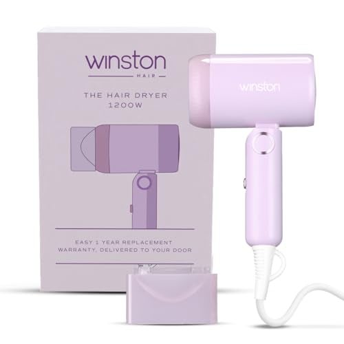 WINSTON Ionic Foldable Hair Dryer - 1200W | Compact, Foldable, and Damage-Free Drying Blow Dryer with Low Noise & Overheat Protection - 1 Year Warranty (Purple) - Image 1