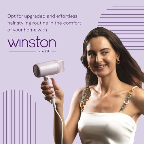 WINSTON Ionic Foldable Hair Dryer - 1200W | Compact, Foldable, and Damage-Free Drying Blow Dryer with Low Noise & Overheat Protection - 1 Year Warranty (Purple) - Image 2
