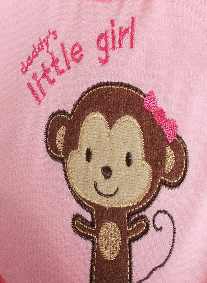 BABIES BLOOM Newborn Baby Cotton Waterproof Baby Feeding/Saliva Bib (Pink Daddy's Little Girl) - Image 3