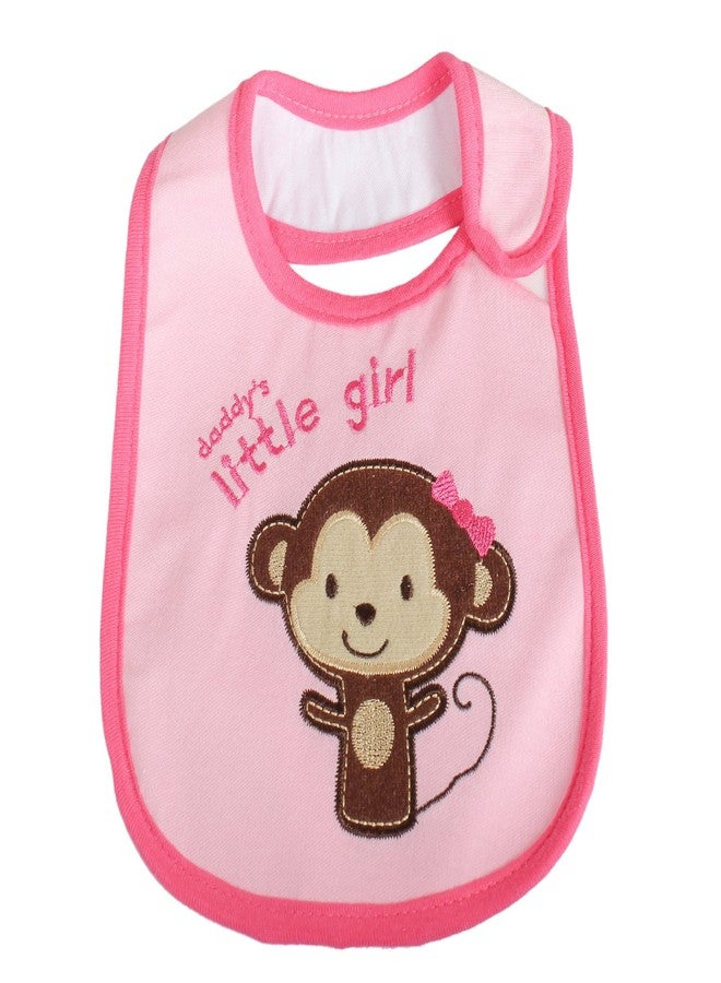 BABIES BLOOM Newborn Baby Cotton Waterproof Baby Feeding/Saliva Bib (Pink Daddy's Little Girl) - Image 1
