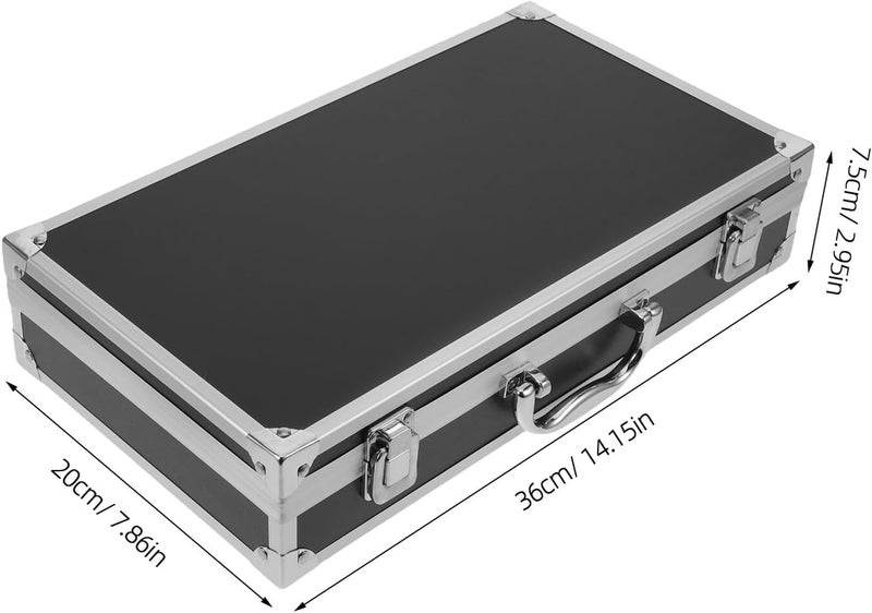 Professional Sound Card and Microphone Storage Case with Foam Padding, Portable Black Aluminum Mic Organizer Box for Live Streaming and Travel - Image 2