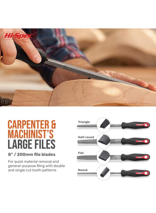 Hi-Spec Hi-Spec 17 Piece Metal Hand & Needle File Tool Kit Set. Large & Small Mini T12 Carbon Steel Flat, Half-Round, Round & Triangle Files. Complete in a Zipper Case with a Brush - Image 3