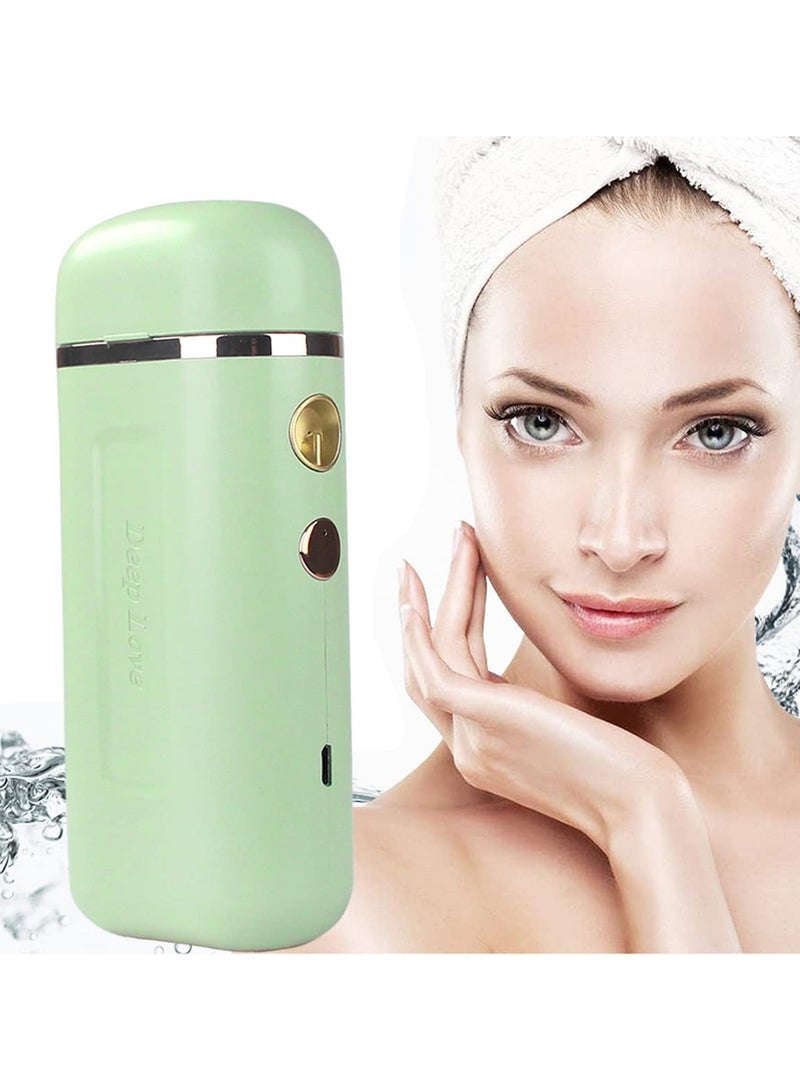 KASTWAVE Portable Oxygen Facial Machine, Green, Serum Toner Skin Care Nano Mist Sprayer Facial Mister, High Constant Pressure Spray Facial Oxygen Machine - Image 1