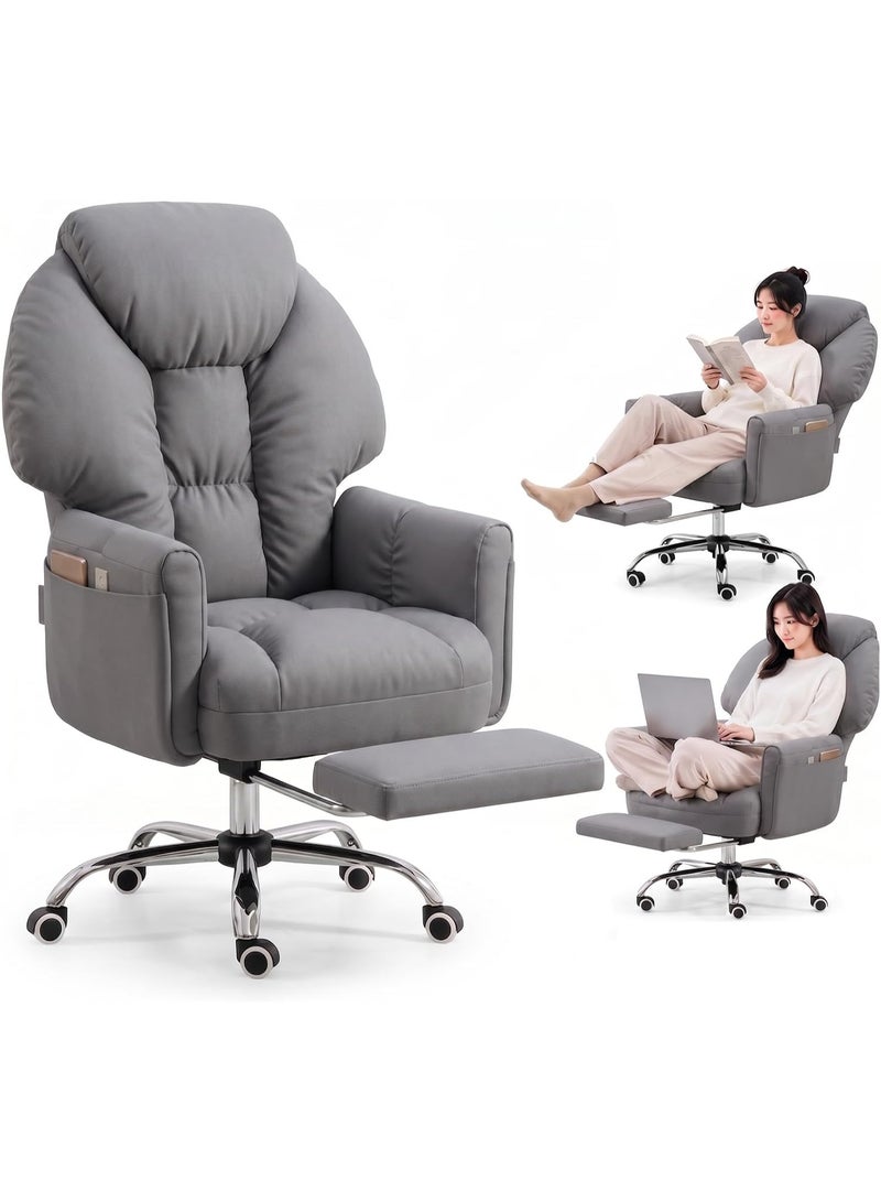 M.A&F's Office Chair, Desk Chair with Reclining Function for Home Office (Silver Grey) - Image 1