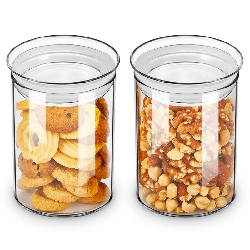 ZENS 27oz Glass Jars with Airtight Lid Set of 2  Clear Glass Storage Jas Airtight Container  Glass Kitchen Canisters Sets with Airtight Lids  Coffee jars for Brown Sugar  Pantry Organization - Image 1