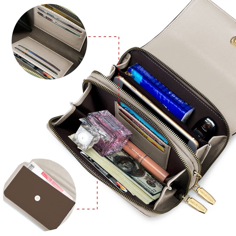 Roulens Small Crossbody Bag for Women,Cell Phone Purse Women's Shoulder Handbags Wallet Purse with Credit Card Slots - Image 3