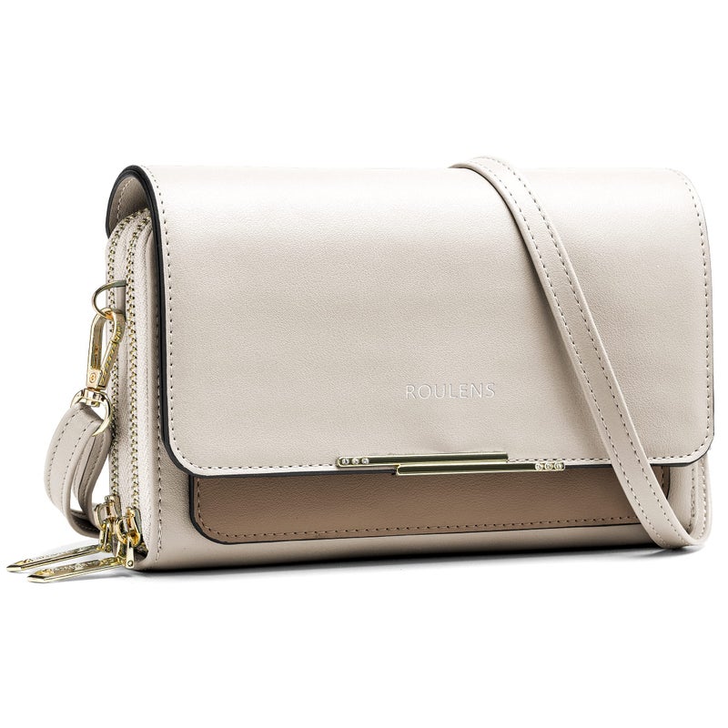 Roulens Small Crossbody Bag for Women,Cell Phone Purse Women's Shoulder Handbags Wallet Purse with Credit Card Slots - Image 1