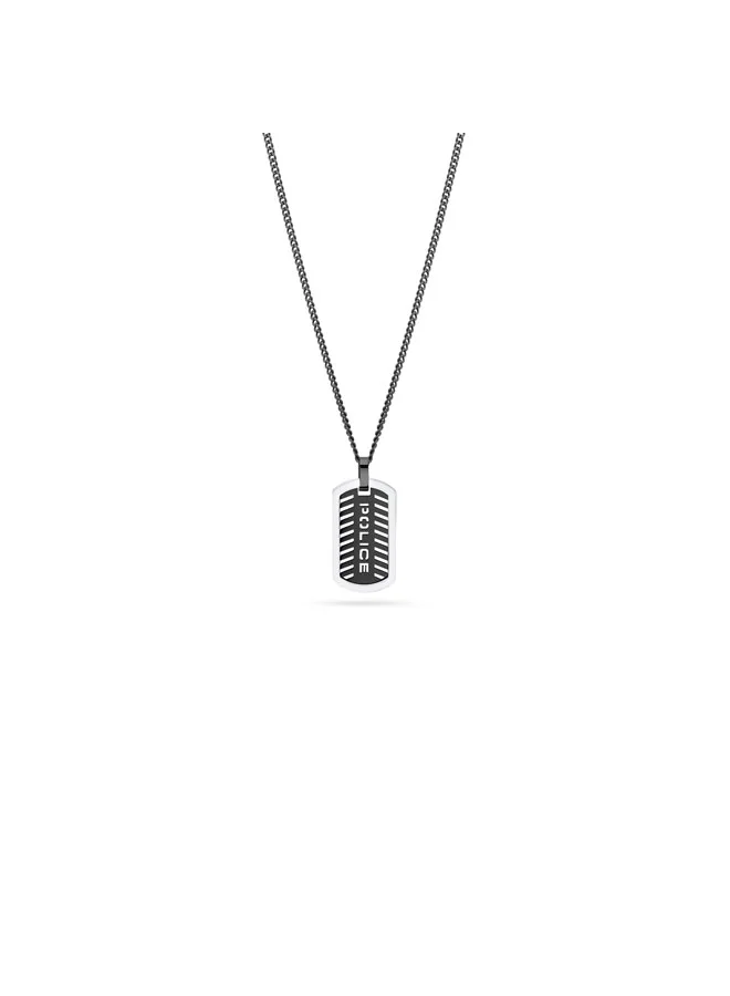 Lattitude Black Stainless Steel Pendant Necklace for Men