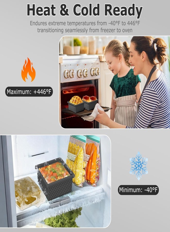 Doasuwish Silicone Freezer Tray with Lid-Stackable Soup Freezer Container Molds,2-Cup Ice Cube Trays for Perfect Portion Control,Food Storage & Meal Prep,Oven & Dishwasher Safe-4 Pack - Image 5
