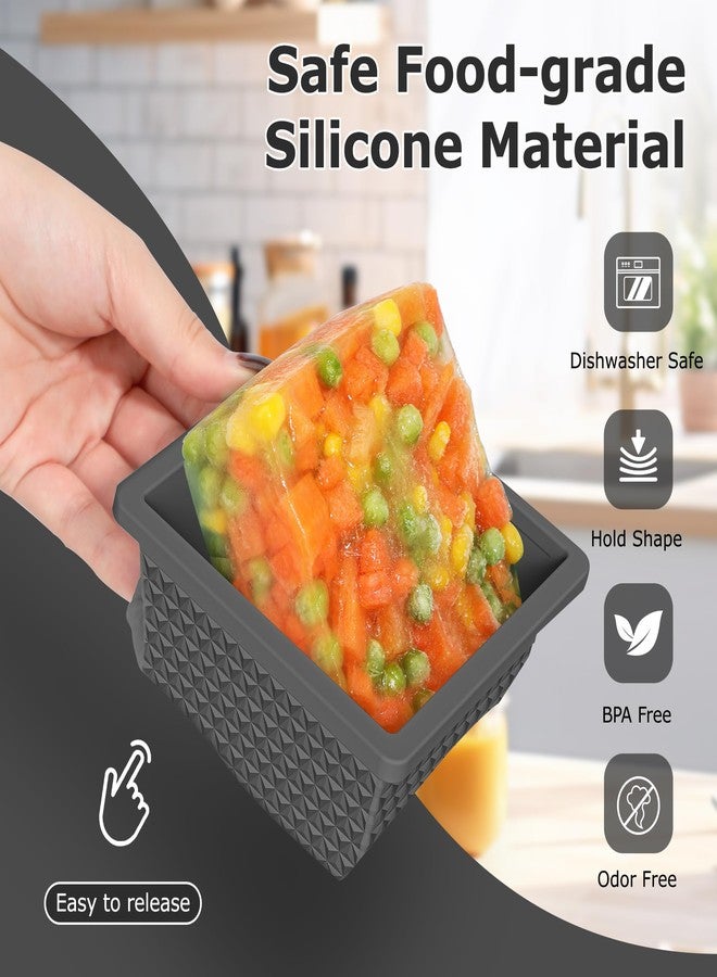 Doasuwish Silicone Freezer Tray with Lid-Stackable Soup Freezer Container Molds,2-Cup Ice Cube Trays for Perfect Portion Control,Food Storage & Meal Prep,Oven & Dishwasher Safe-4 Pack - Image 3