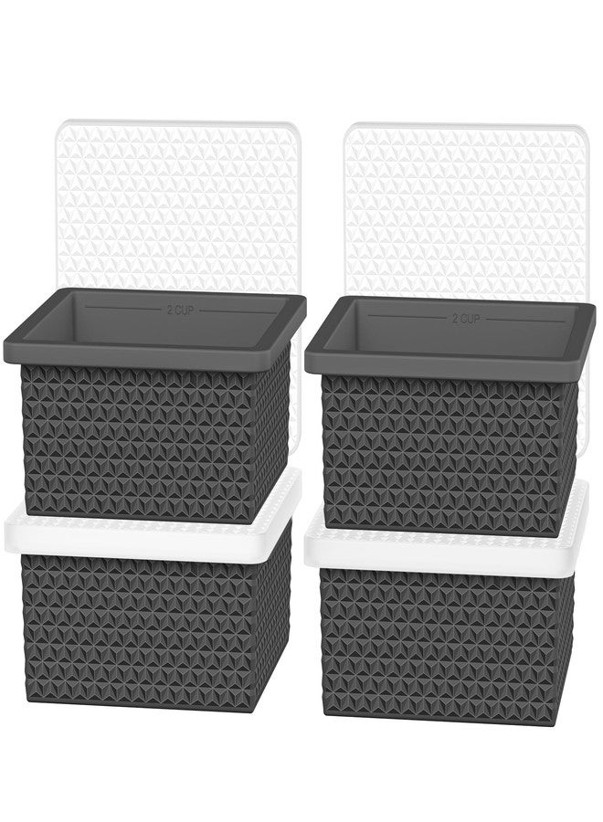 Doasuwish Silicone Freezer Tray with Lid-Stackable Soup Freezer Container Molds,2-Cup Ice Cube Trays for Perfect Portion Control,Food Storage & Meal Prep,Oven & Dishwasher Safe-4 Pack - Image 1