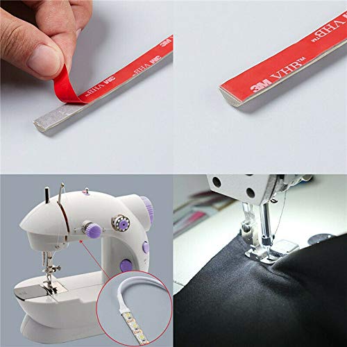 YICBOR Sewing Machine Light Strip, 11.8inch DC5V Flexible LED USB Sewing Light, Clean White Lights for Brother, Janome, Babylock, Pfaff Sewing Mchine-Dimmable, Power Cord, and Clips Included - Image 4