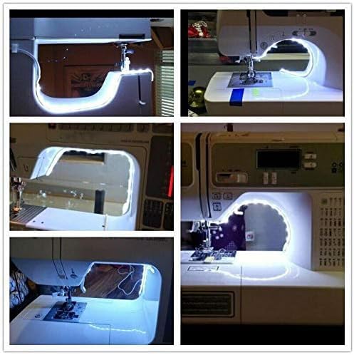 YICBOR Sewing Machine Light Strip, 11.8inch DC5V Flexible LED USB Sewing Light, Clean White Lights for Brother, Janome, Babylock, Pfaff Sewing Mchine-Dimmable, Power Cord, and Clips Included - Image 5