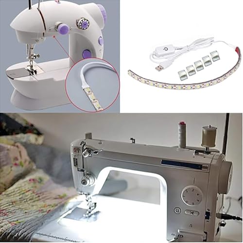 YICBOR Sewing Machine Light Strip, 11.8inch DC5V Flexible LED USB Sewing Light, Clean White Lights for Brother, Janome, Babylock, Pfaff Sewing Mchine-Dimmable, Power Cord, and Clips Included - Image 2