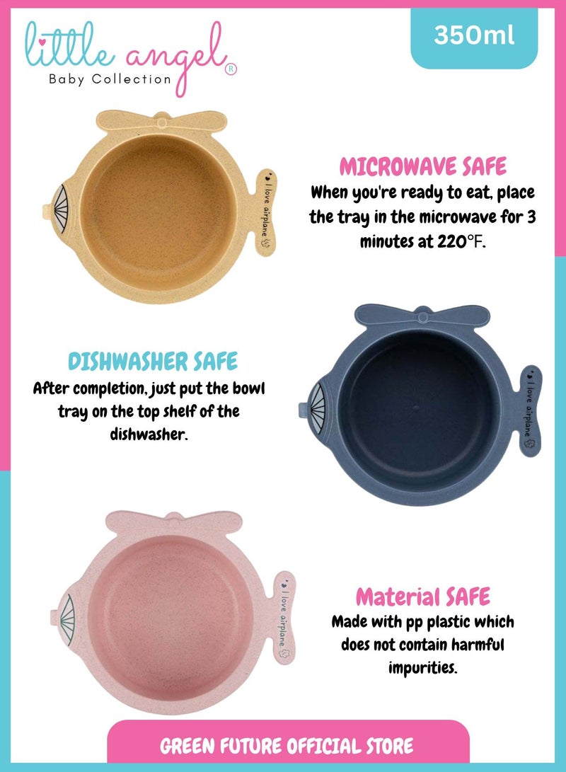 Little Angel Kids Bowls Feeding Bowl With Handle - Pink - Image 2