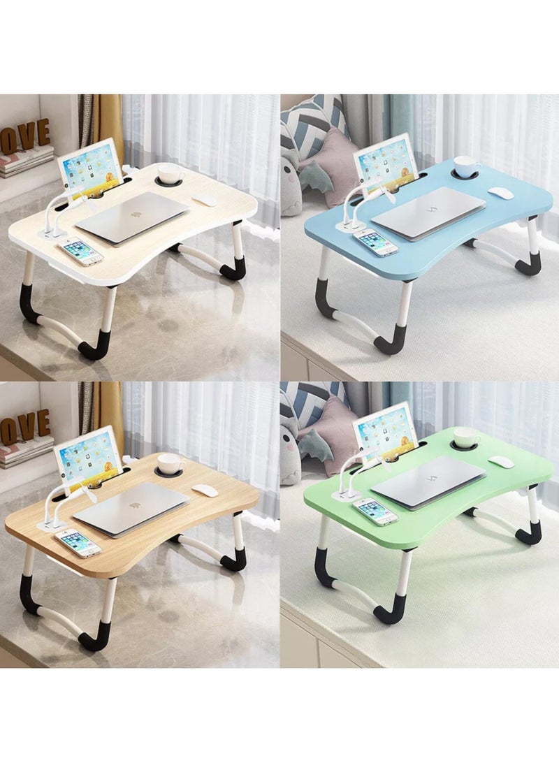 DubaiGallery Laptop Bed Desk, Portable Foldable Laptop Bed Table with USB Charge Port Storage Drawer and Cup Holder,Lap Desk Laptop Stand Tray Table Serving Tray for Eating, Reading and Working  - Image 4