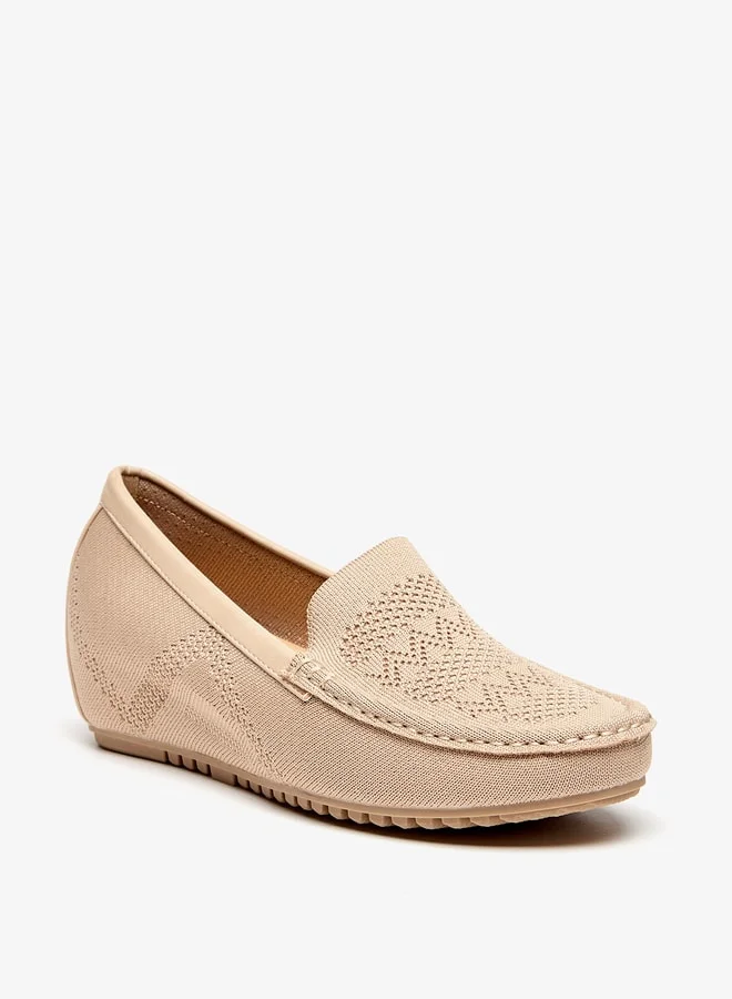 Flora Bella By Shoexpress Women Textured Slip-On Shoes with Wedge Heels