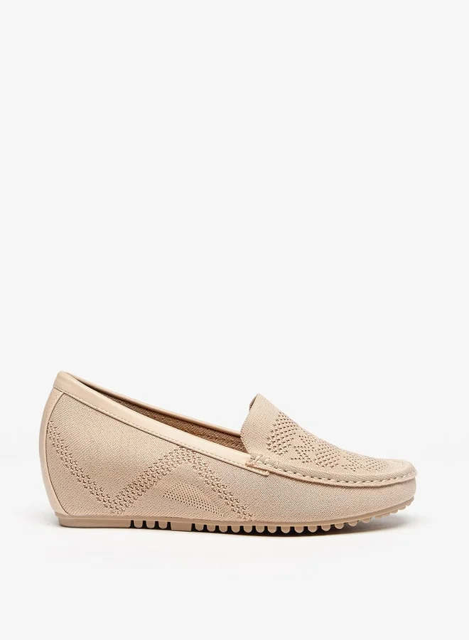Flora Bella By Shoexpress Women Textured Slip-On Shoes with Wedge Heels