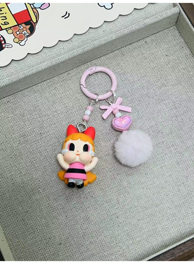 Genuine Crybaby Cry Baby Flying Little Police Series Bag Pendant Pendant Car Keychain Trendy Play Gift-Color:Crying Baby Flowers-Height:Change Baby Cute Grains About 4 Cm Keychain With Small Drip Flow  - Image 1