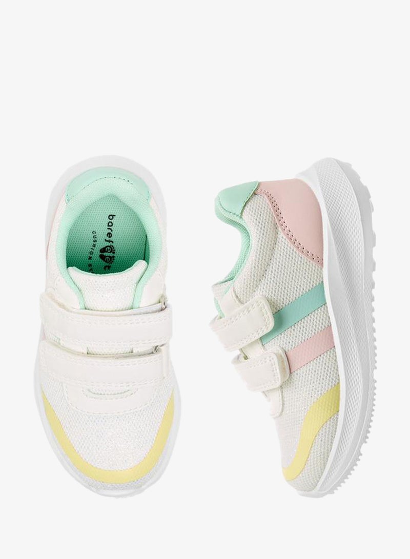 Barefeet Girls Panelled Hook and Loop Sneakers - Image 1