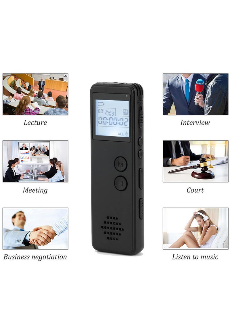 مسجل صوت رقمي لتسجيل الصوت لمسافات طويلة، ديكتافون MP3 مع تقليل الضوضاء، تسجيل بنقرة واحدة، مشغل تسجيلات بصيغة MP3 و WAV، جودة صوت واضحة 128 كيلوبت/ثانية، الموديل SK-299