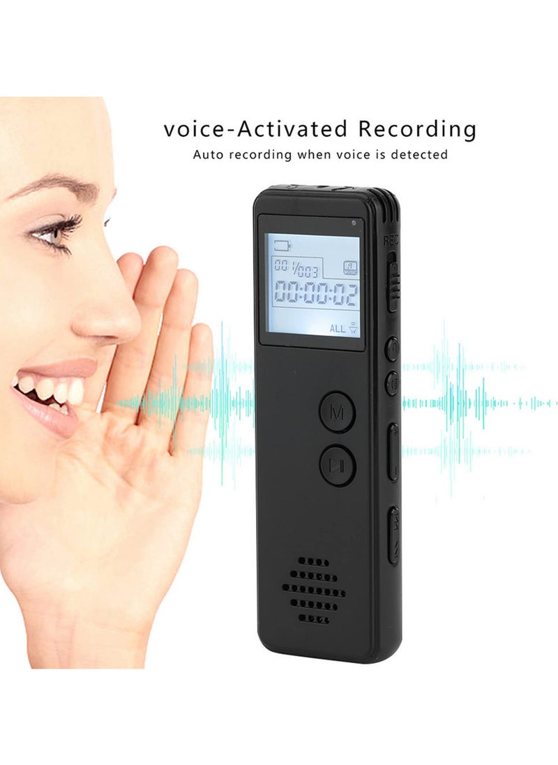 مسجل صوت رقمي لتسجيل الصوت لمسافات طويلة، ديكتافون MP3 مع تقليل الضوضاء، تسجيل بنقرة واحدة، مشغل تسجيلات بصيغة MP3 و WAV، جودة صوت واضحة 128 كيلوبت/ثانية، الموديل SK-299