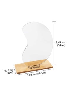 Cool Baby COOLBABY Acrylic Decorative Mirror Vanity Mirror Frameless, Decorative Desk Tabletop Acrylic Mirrors with Wooden Stand for Living Room, Bedroom, and Minimal Spaces Home Decor - Mango Shape  - Image 2