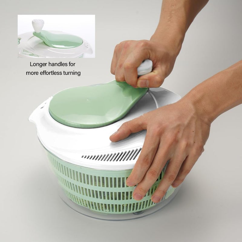 March 10th 4.2L Salad Spinner, Efficient Lettuce Spinner with Dual Drainage Holes for Quick Drying - Green Salad dryer for Washing, Spinning, and Draining Greens, Fruits, and Vegetables - Image 4