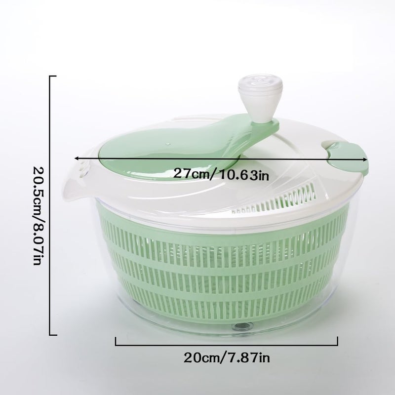 March 10th 4.2L Salad Spinner, Efficient Lettuce Spinner with Dual Drainage Holes for Quick Drying - Green Salad dryer for Washing, Spinning, and Draining Greens, Fruits, and Vegetables - Image 2